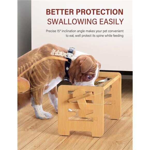 Elevated Dog Bowls, Adjustable Raised Dog Bowl Stand for Small Puppy and Cats - Picture 4 of 7